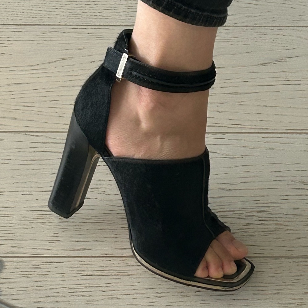 Givenchy Black Calf Hair Sandals IT38.5